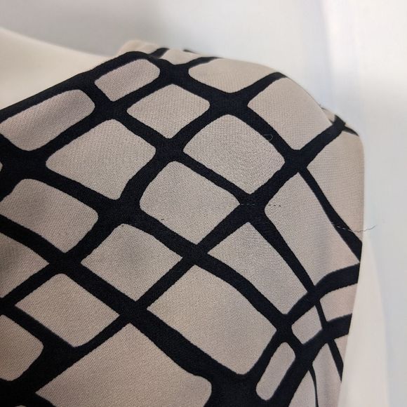 Diane Von Furstenberg Black and Cream Midi Dress - Picture 7 of 10